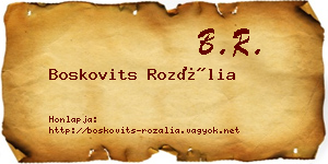 Boskovits Rozália névjegykártya